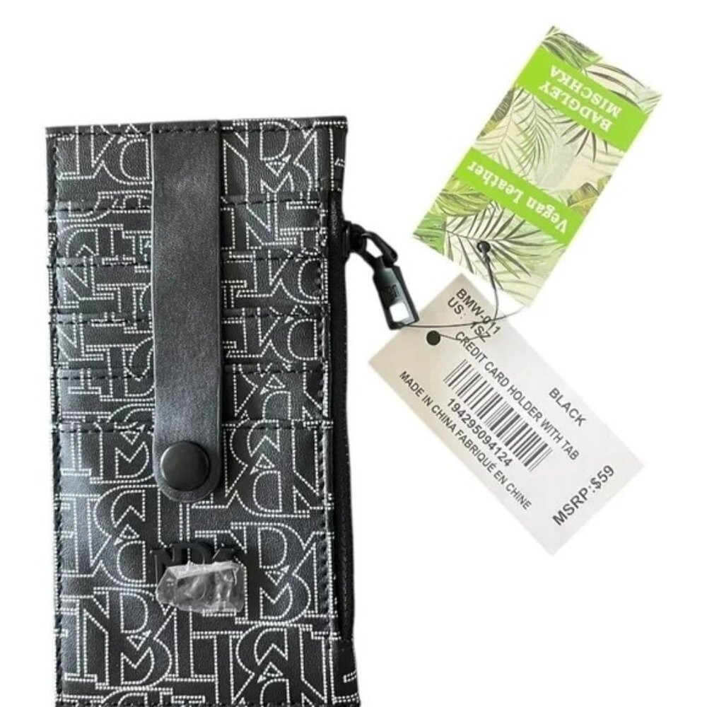 NWT Badgley Mischka Vegan Leather Cardholder with Tab